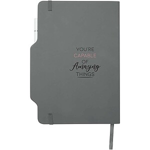 Nexus A5 hard cover notebook with pen and pencil combo, grey