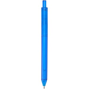 Niove recycled plastic soft cover notebook and ballpoint pen set (blue ink), blue