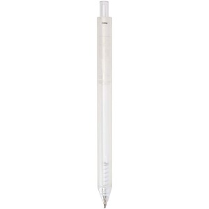 Niove recycled plastic soft cover notebook and ballpoint pen set (blue ink), white