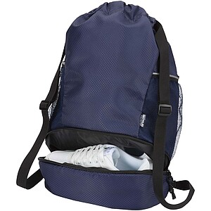 Nomad GRS recycled sports drawstring bag with bottom compartment 18L, navy