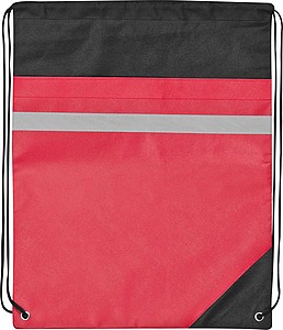 Non-woven gym bag including reflectable stripe