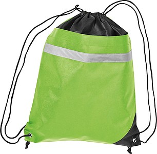 Non-woven gym bag including reflectable stripe
