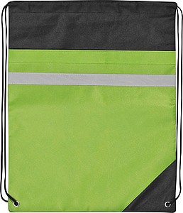 Non-woven gym bag including reflectable stripe