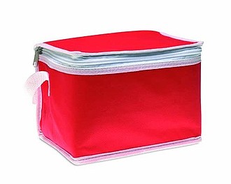 Nonwoven 6 can cooler bag, red
