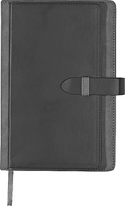 Notebook with business card compartments