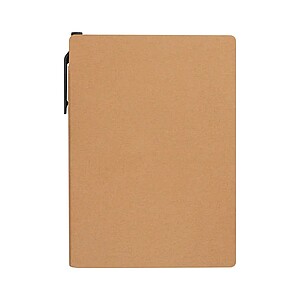 Notebook with pen and sticky notes