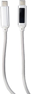 Nylon charging cable 100W Gerd, light grey