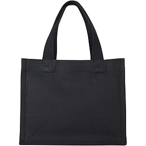 Odessa 220 g/m2 GRS recycled cotton mini gusset tote bag 9L, black