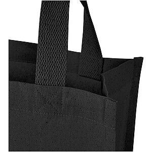 Odessa 220 g/m2 GRS recycled cotton mini gusset tote bag 9L, black