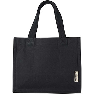Odessa 220 g/m2 GRS recycled cotton mini gusset tote bag 9L, black