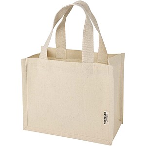 Odessa 220 g/m2 GRS recycled cotton mini gusset tote bag 9L, natural