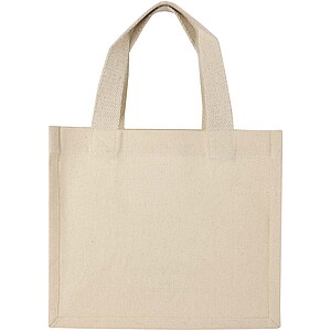 Odessa 220 g/m2 GRS recycled cotton mini gusset tote bag 9L, natural