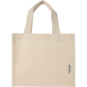 Odessa 220 g/m2 GRS recycled cotton mini gusset tote bag 9L, natural