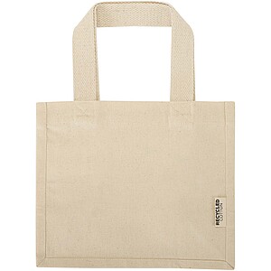 Odessa 220 g/m2 GRS recycled cotton mini gusset tote bag 9L, natural