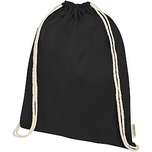 Odisha 140 g/m2 OCS organic drawstring bag 5L, black