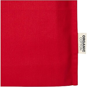 Odisha 180 g/m2 OCS organic full gusset tote bag 14L, red