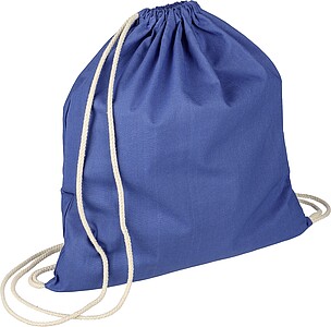 Oeko-Tex cotton (140 gsm) drawstring backpack Bridget, blue