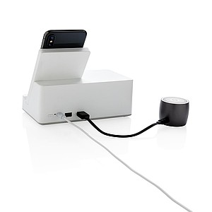 Ontario 5W wireless charger with speaker, white