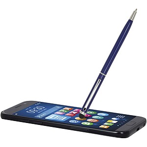 Ore aluminium ballpoint pen with stylus (blue ink), ocean blue