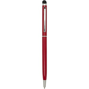 Ore aluminium ballpoint pen with stylus (blue ink), red