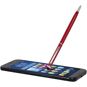 Ore aluminium ballpoint pen with stylus (blue ink), red