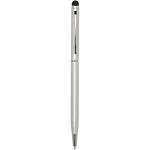Ore aluminium ballpoint pen with stylus (blue ink), silver