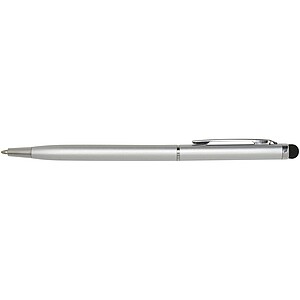Ore aluminium ballpoint pen with stylus (blue ink), silver