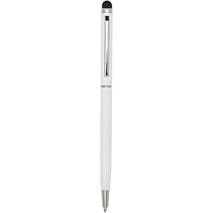 Ore aluminium ballpoint pen with stylus (blue ink), white