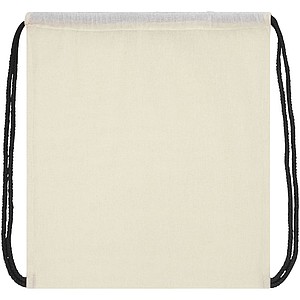 Oregon 100 g/m2 cotton drawstring backpack with coloured cords