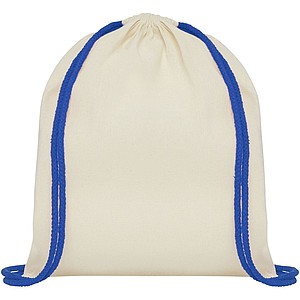 Oregon 100 g/m2 cotton drawstring backpack with coloured cords