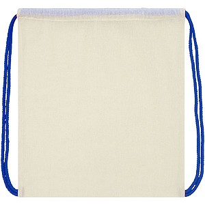 Oregon 100 g/m2 cotton drawstring backpack with coloured cords