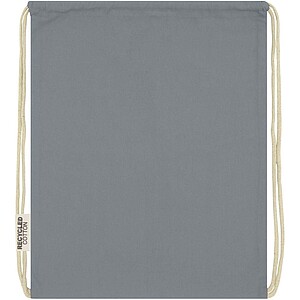 Oregon 140 g/m2 GRS recycled cotton drawstring bag, grey