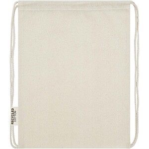 Oregon 140 g/m2 GRS recycled cotton drawstring bag, natural