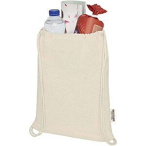 Oregon 140 g/m2 GRS recycled cotton drawstring bag, natural