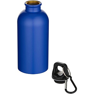 Oregon 400 ml matte RCS recycled single wall stainless steel water bottle with carabiner, royal blue