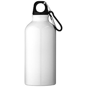 Oregon 400 ml RCS certified recycled aluminium water bottle with carabiner