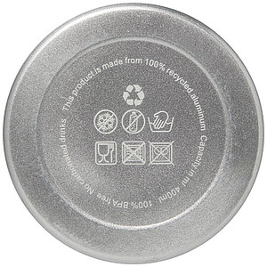 Oregon 400 ml RCS certified recycled aluminium water bottle with carabiner