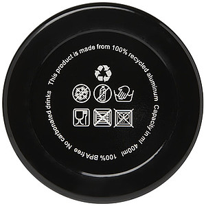 Oregon 400 ml RCS certified recycled aluminium water bottle with carabiner