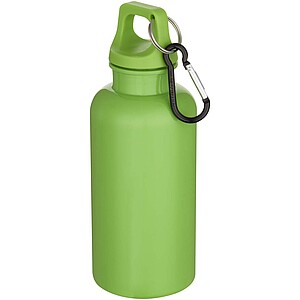 Oregon 400 ml solid colour RCS recycled plastic water bottle with carabiner, apple green