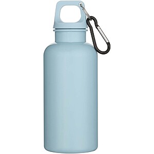 Oregon 400 ml solid colour RCS recycled plastic water bottle with carabiner, cloud blue
