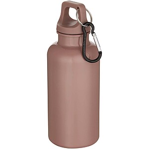 Oregon 400 ml solid colour RCS recycled plastic water bottle with carabiner, dusty pink