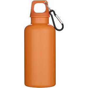 Oregon 400 ml solid colour RCS recycled plastic water bottle with carabiner, orange