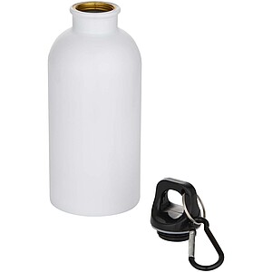 Oregon 400 ml sublimation RCS recycled single wall stainless steel water bottle with carabiner, white