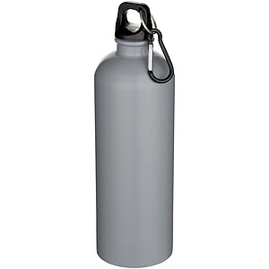 Oregon 750 ml matte RCS recycled single wall stainless steel water bottle with carabiner, grey