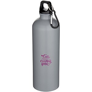 Oregon 750 ml matte RCS recycled single wall stainless steel water bottle with carabiner, grey