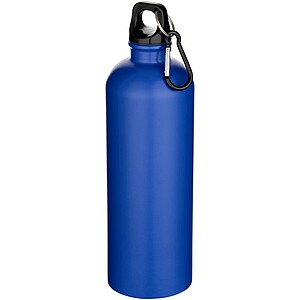 Oregon 750 ml matte RCS recycled single wall stainless steel water bottle with carabiner, royal blue
