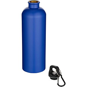 Oregon 750 ml matte RCS recycled single wall stainless steel water bottle with carabiner, royal blue