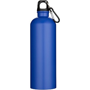Oregon 750 ml matte RCS recycled single wall stainless steel water bottle with carabiner, royal blue