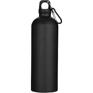 Oregon 750 ml matte RCS recycled single wall stainless steel water bottle with carabiner, solid black