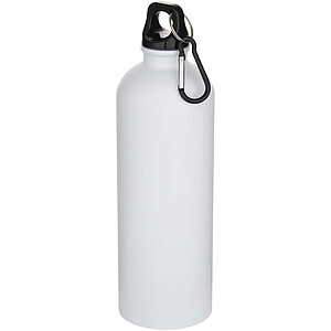 Oregon 750 ml matte RCS recycled single wall stainless steel water bottle with carabiner, white